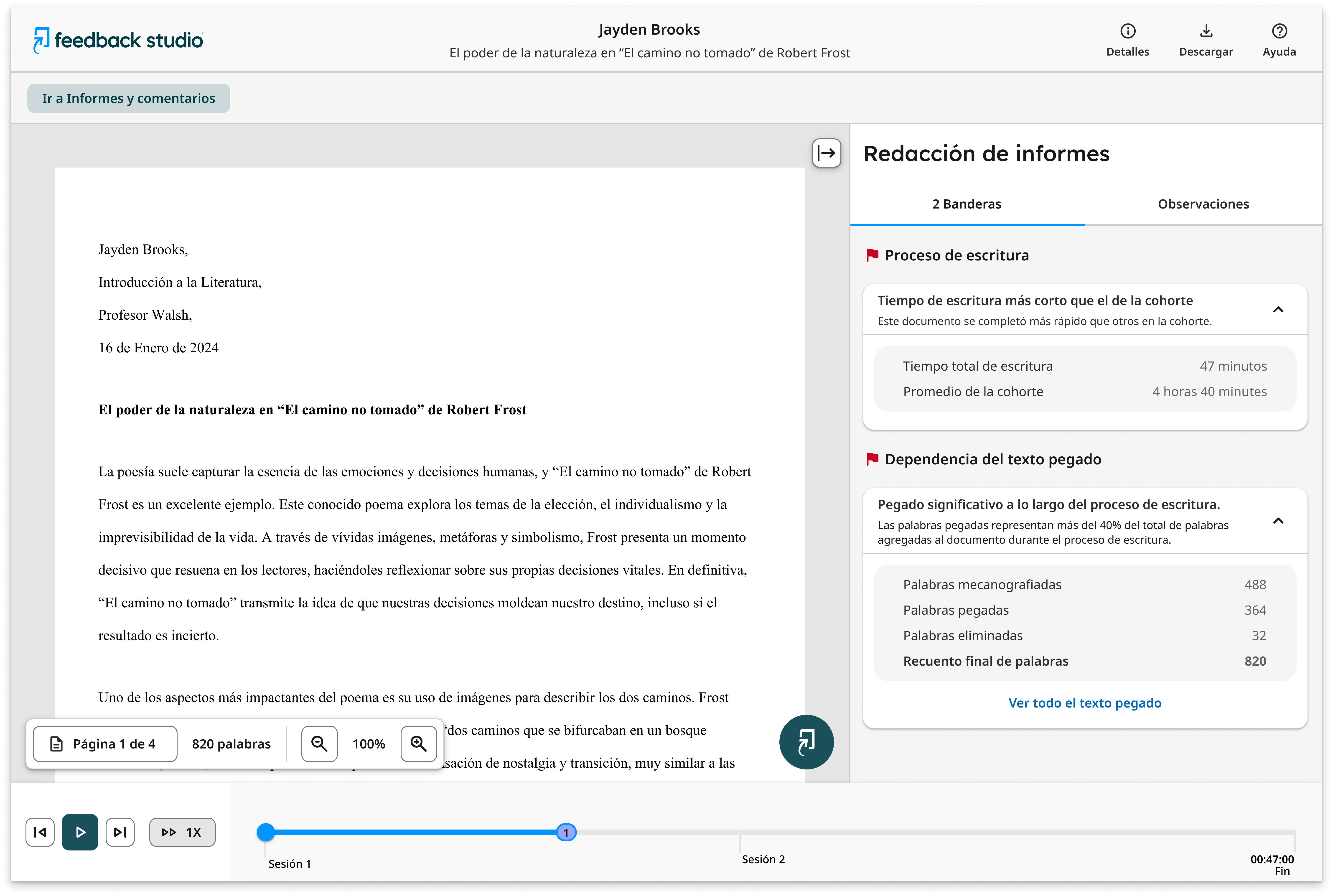 Spanish UI student composition space